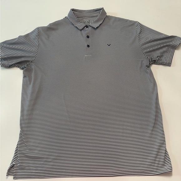 Callaway Opti-Dri Men’s XL Golf Polo Shirt Navy White Stripe Moisture Wicking - Picture 1 of 4